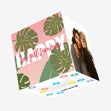 Happy Hot Girl Summer Tropical Leaves Confetti-exploding Greetings Card