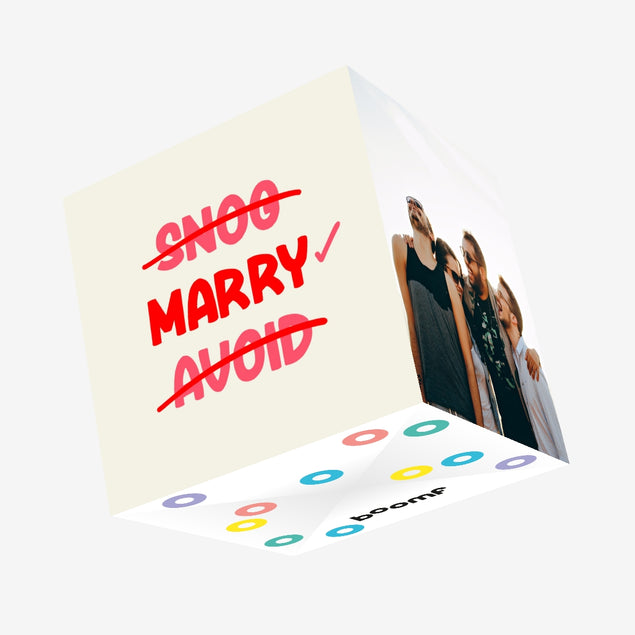 Snog, Marry, Avoid Wedding Confetti-exploding Greetings Card