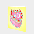 40 Birthday Cake Card