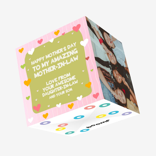 Happy Mother's Day To Mother-in-law Cute Confetti-exploding Greetings Card