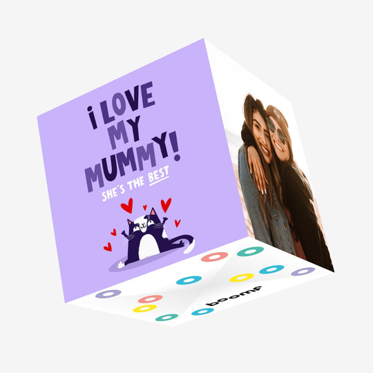 I Love My Mummy Cute Cat Mother's Day Confetti-exploding Greetings Card