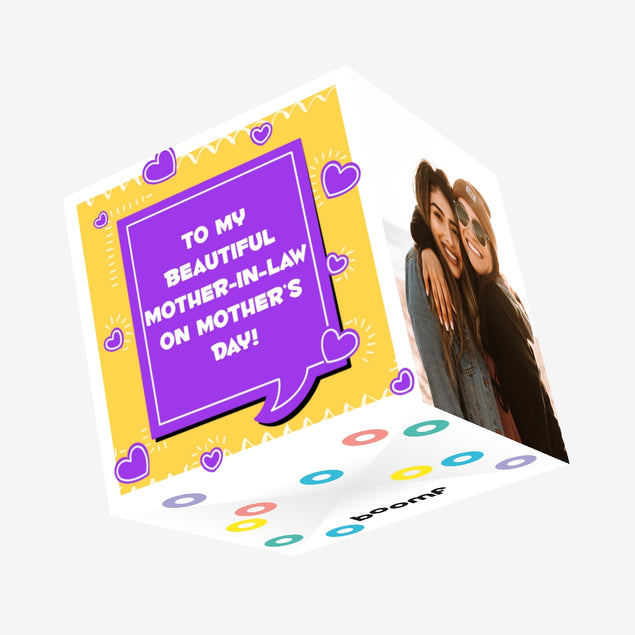 Happy Mother's Day To My Beautiful Mother-in-law Confetti-exploding Greetings Card