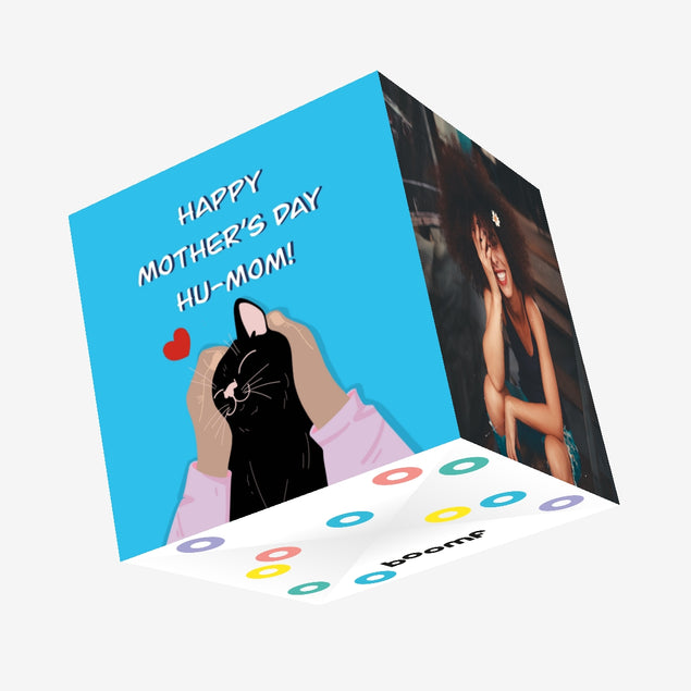 Happy Mother's Day Hu-Mom Lovely Cat Confetti-exploding Greetings Card