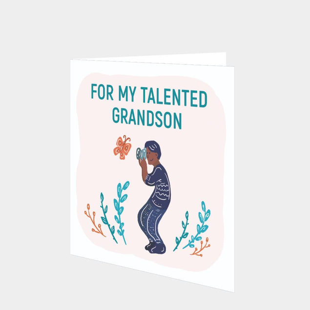 For My Talented Grandson Cartoon Card