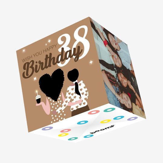 Wish You Happy 38th Birthday Confetti-exploding Greetings Card
