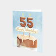 55th Happy Birthday Cake Card