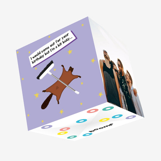 Squirrel Fakes Death Birthday Confetti-exploding Greetings Card