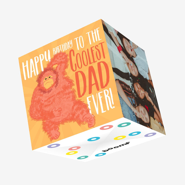 Orangutan Happy Birthday To The Coolest Dad Confetti-exploding Greetings Card