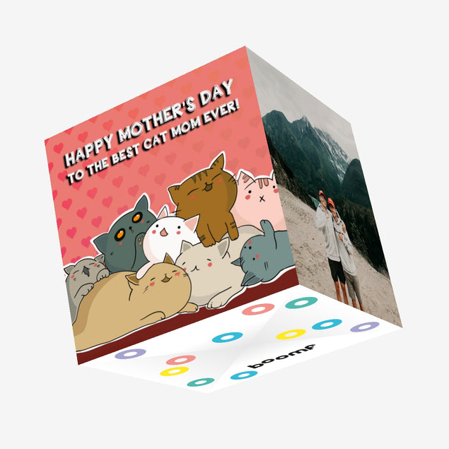 Happy Mother's Day Best Cat Mom Ever Confetti-exploding Greetings Card