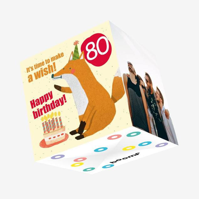 Make a Wish 80th Birthday Confetti-exploding Greetings Card