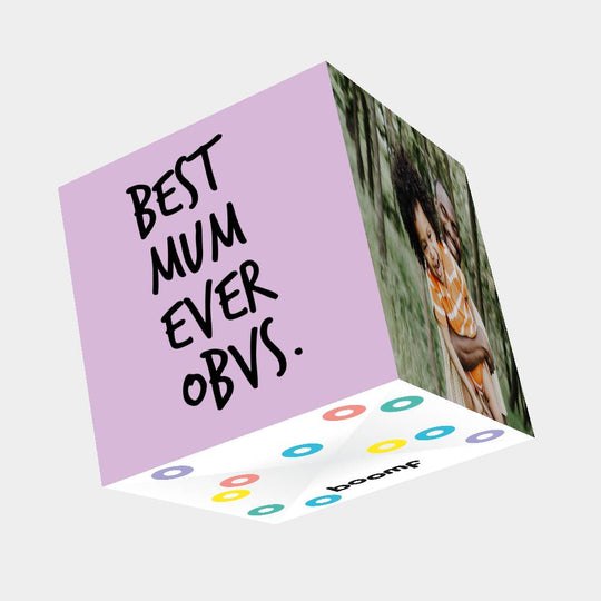 Best Mum Ever Bomb 3D Cube Card