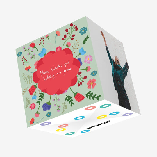 Mum, Thanks For Helping Me Grow Confetti-exploding Greetings Card