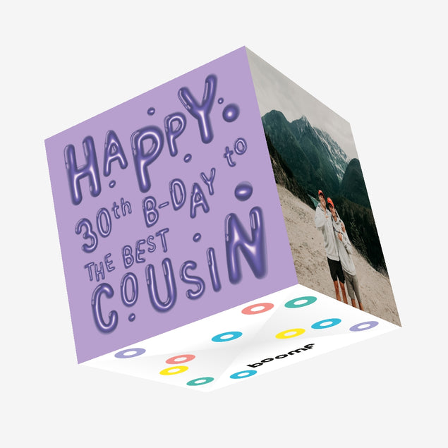 Made Of Balloons Happy 30th Birthday Cousin Confetti-exploding Greetings Card