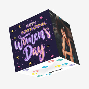 Stars Happy International Women's Day Confetti-exploding Greetings Card