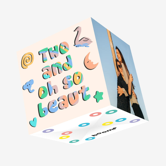 Two And Oh So Beaut Confetti-exploding Greetings Card