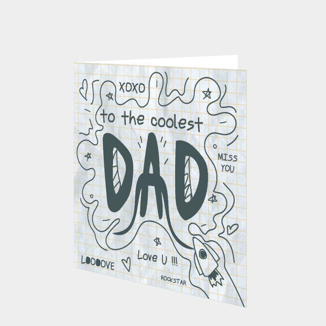 To The Coolest Dad Doodle Card