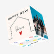 Happy New Home 2023 Minimalist House Confetti-exploding Greetings Card