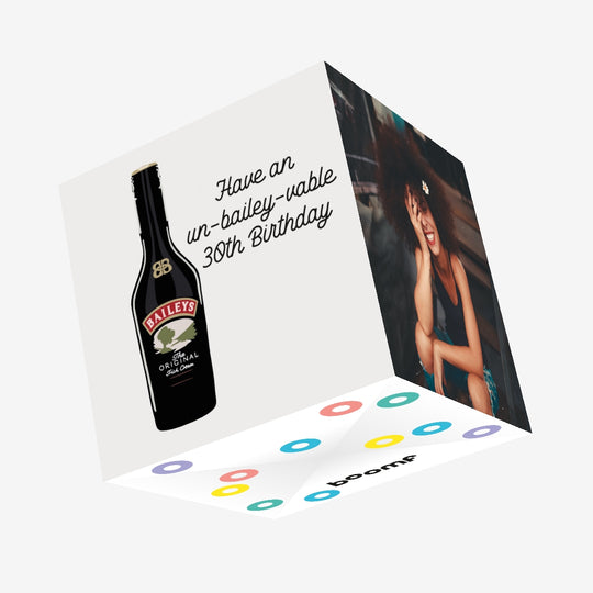 Un-Bailey-Vable 30th Birthday Confetti-exploding Greetings Card