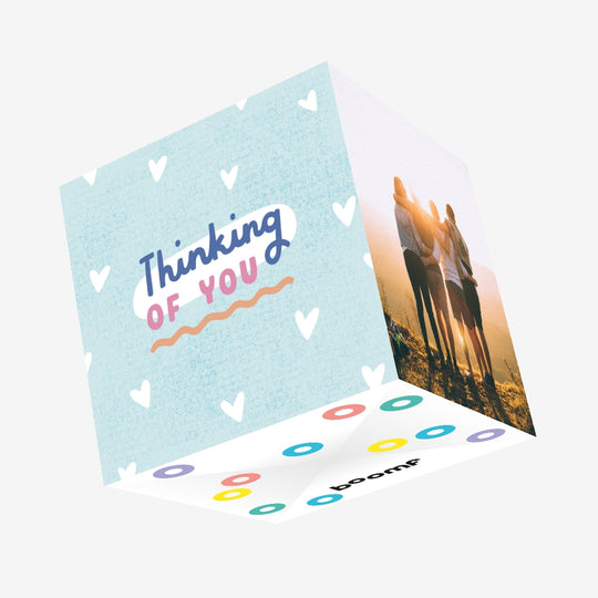 Thinking Of You White Hearts Confetti-exploding Greetings Card