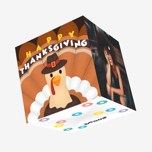 Happy Thanksgiving Turkey In A Hat Confetti-exploding Greetings Card