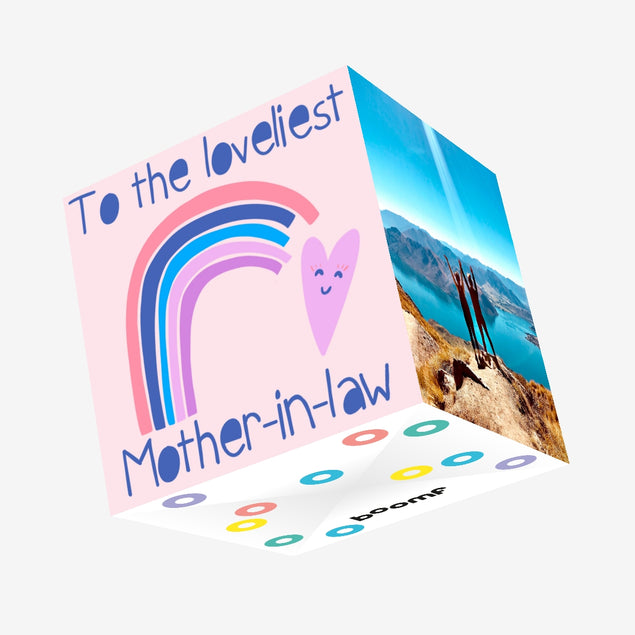 Loveliest Mother-In-Law Rainbow Heart Confetti-exploding Greetings Card