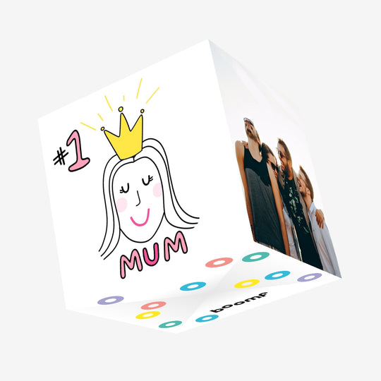 #1 Mum Confetti-exploding Greetings Card