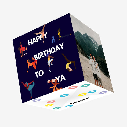 Yoga Birthday Confetti-exploding Greetings Card