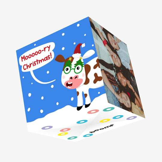 Cute Cow Christmas Confetti-exploding Greetings Card