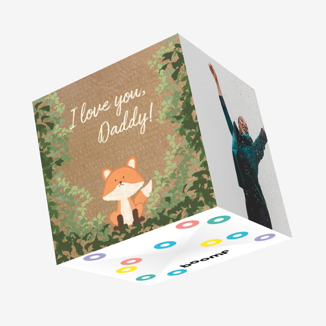 I Love You Daddy Fox Confetti Exploding Greetings Card Boomf