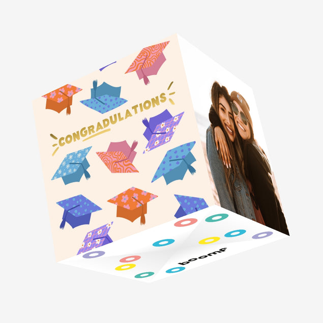 Acadenic Hats Graduation Confetti-exploding Greetings Card