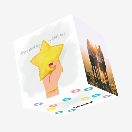 Happy Birthday Star In A Hand Confetti-exploding Greetings Card