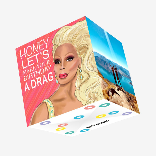 Let's Make Your Birthday A Drag Confetti-exploding Greetings Card