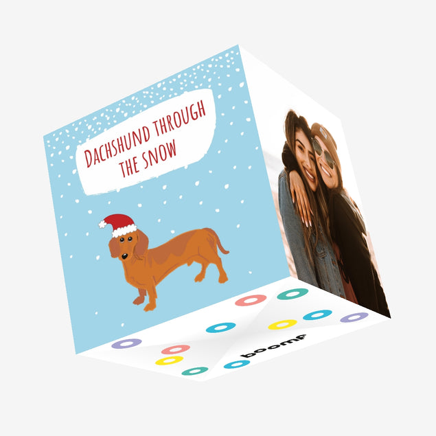 Dachshund Through The Snow Confetti-exploding Greetings Card