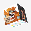 Cute Animal Happy Birthday Little Brother Confetti-exploding Greetings Card
