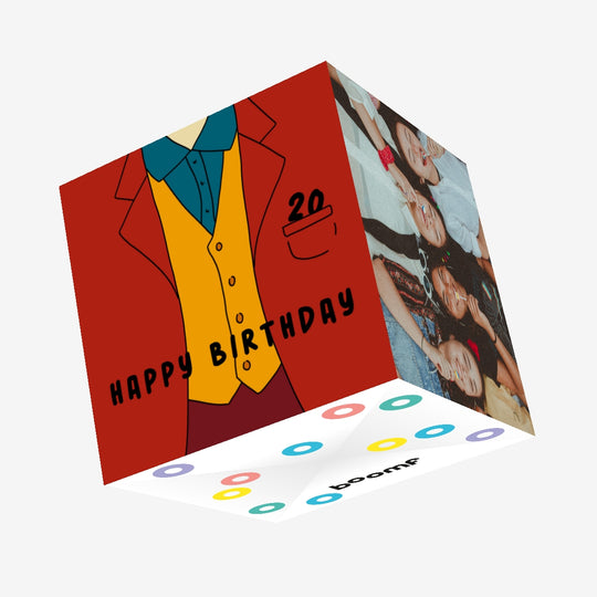 Red Blazer 20th Birthday Confetti-exploding Greetings Card