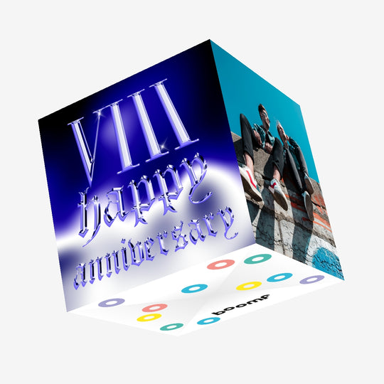 Happy 8th Anniversary Shining Roman Numerals Confetti-exploding Greetings Card