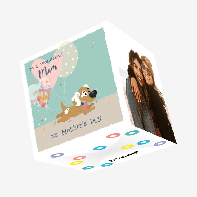 Happy Mother's Day To A Wonderful Dog Mum Confetti-exploding Greetings Card