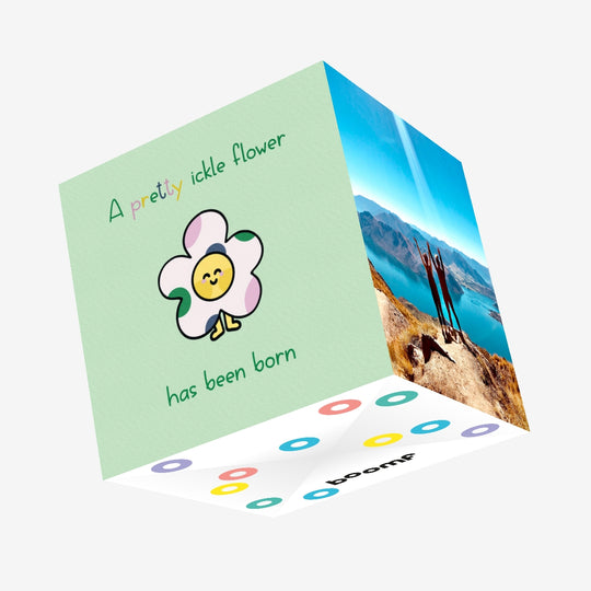 New Baby Pretty Ickle Flower Confetti-exploding Greetings Card