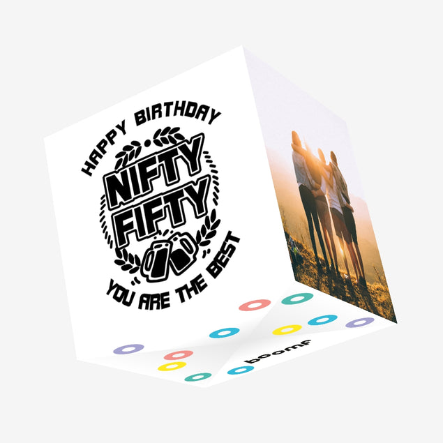 Happy 50th Birthday You Are The Best Two Glasses Of Beer Confetti-exploding Greetings Card