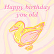 Old Duck Birthday Card - 1