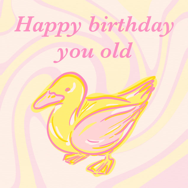 Old Duck Birthday Card - 1