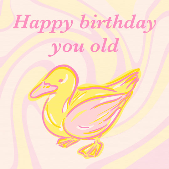 Happy Birthday Old Duck Card