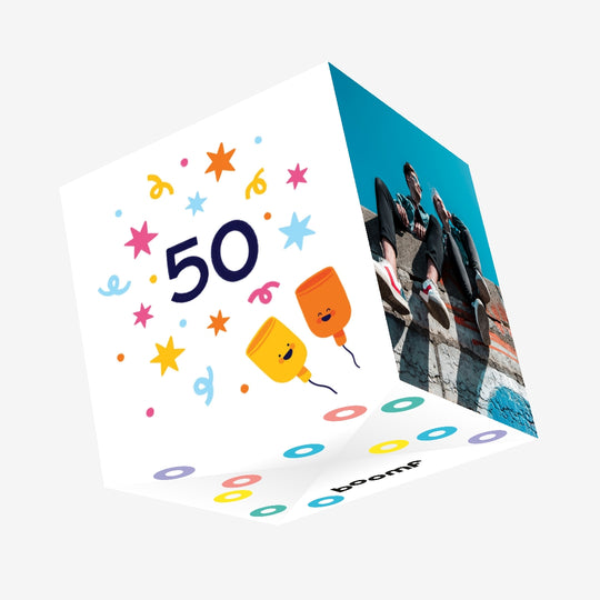Age 50 Confetti-exploding Greetings Card