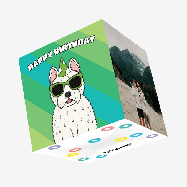 Cool Western Terrier Dog Birthday Confetti-exploding Greetings Card
