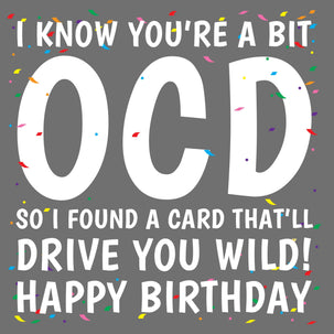 OCD Birthday Confetti Card
