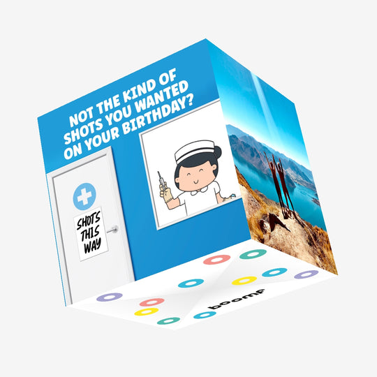 Not the kind of shots you wanted on your birthday? Confetti-exploding Greetings Card