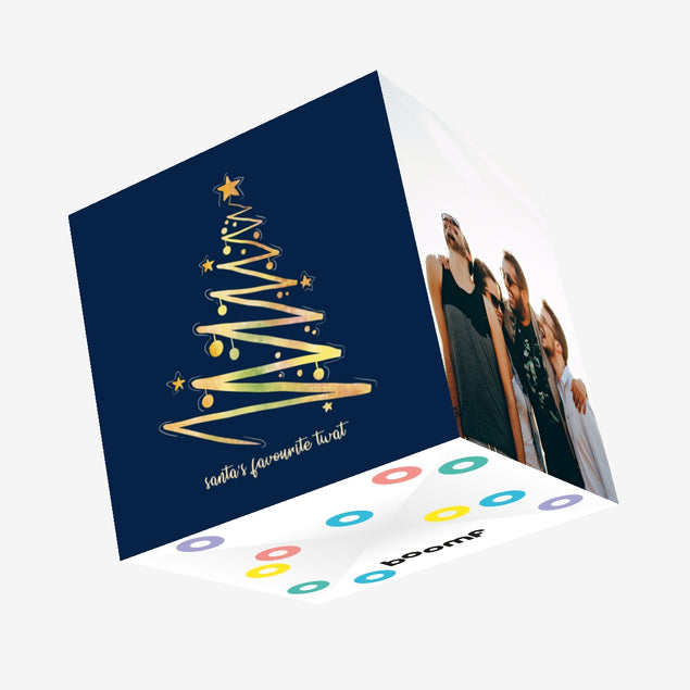 Santa's Favourite Twat Abstract Christmas Tree Christmas Confetti-exploding Greetings Card