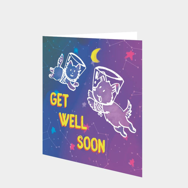 Get Well Space Pets Card
