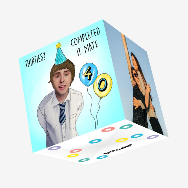30s? Completed It Mate Confetti-exploding Greetings Card