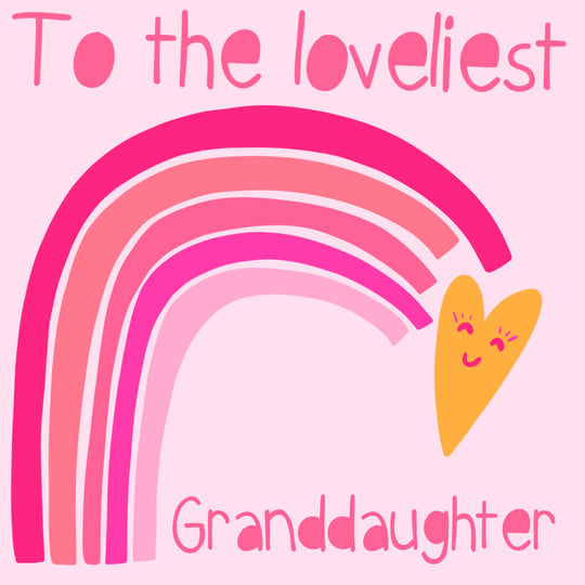 Loveliest Granddaughter Rainbow Heart Card